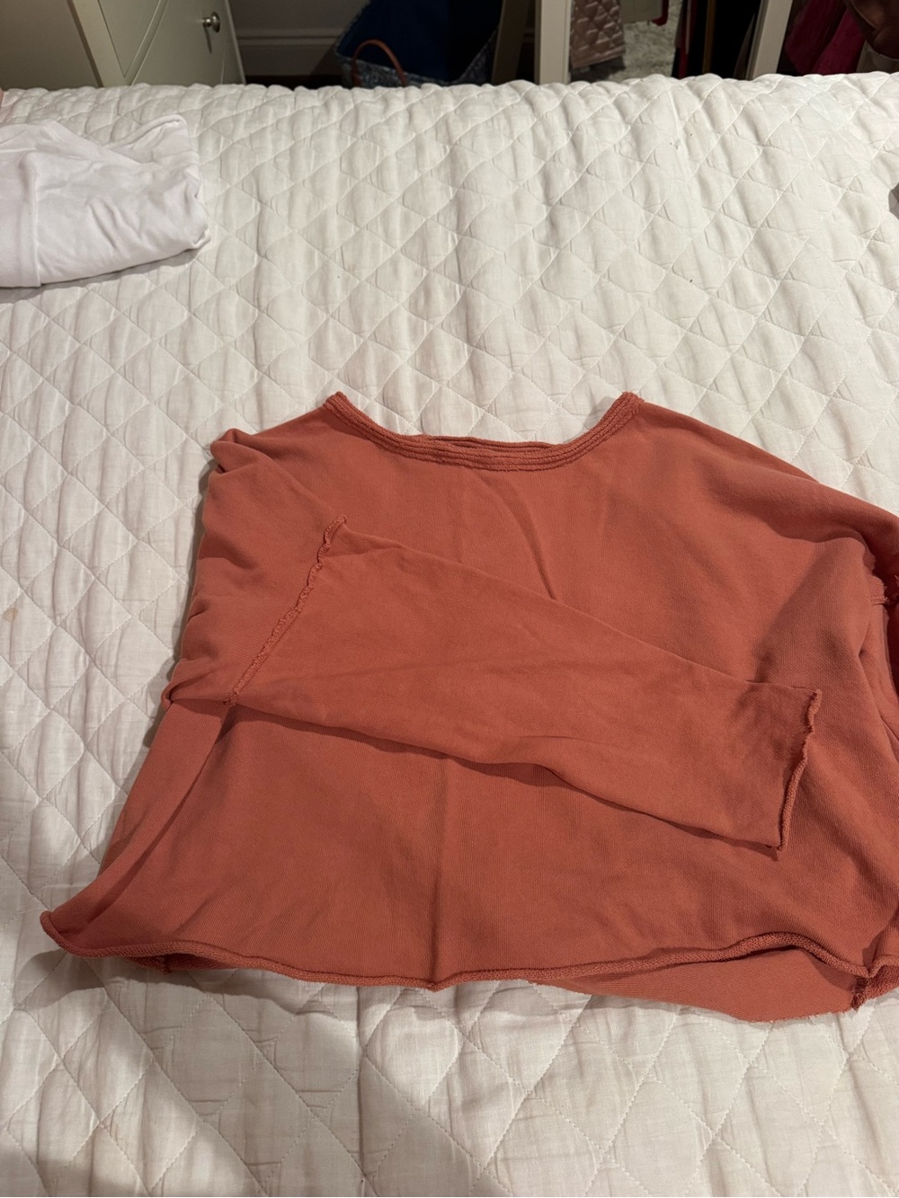 Aerie Cropped Backless Orange Sweatshirt